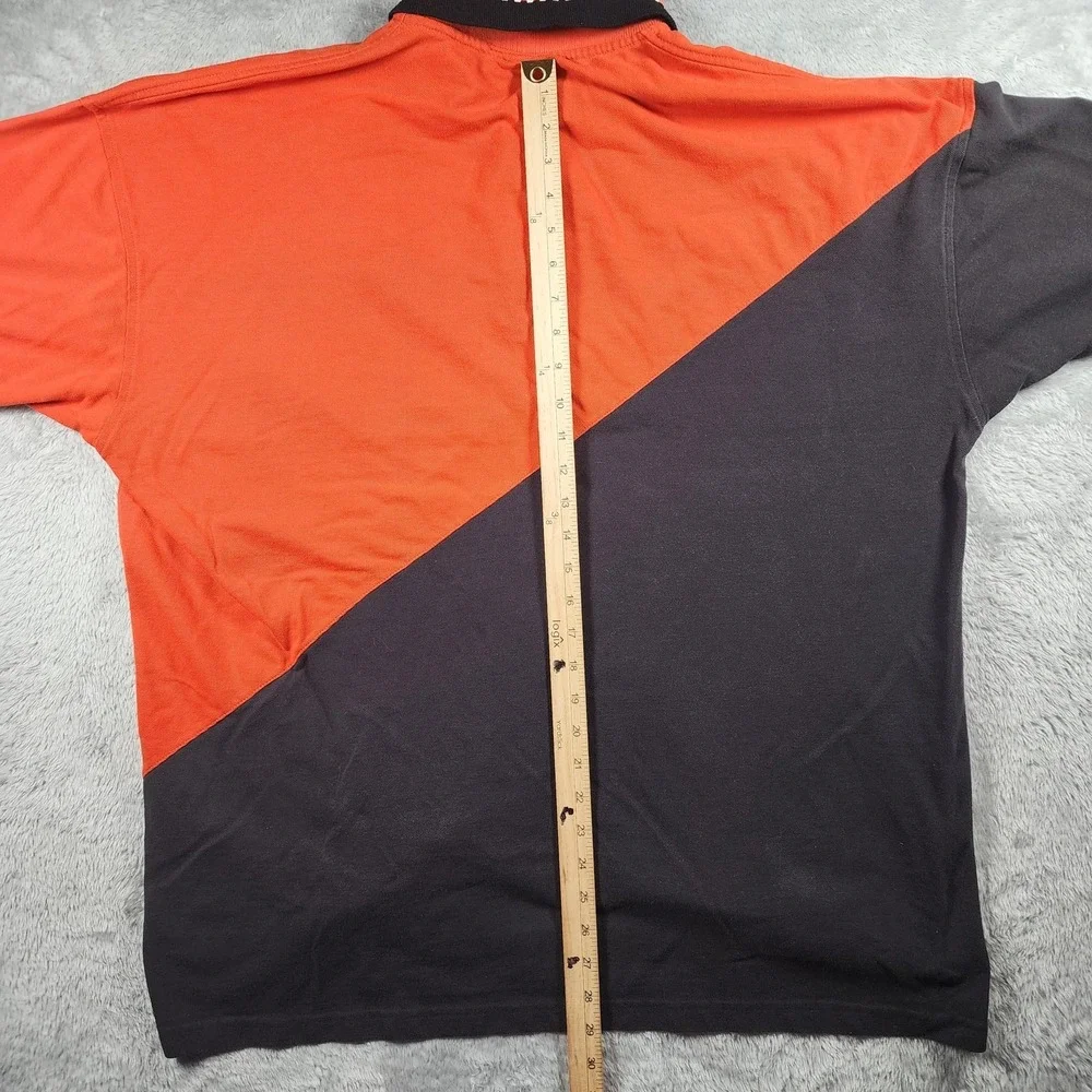 Harley Davidson Polo Shirt Mens 3XL Orange Black Screamin Eagle Biker Colorblock - Picture 11 of 13